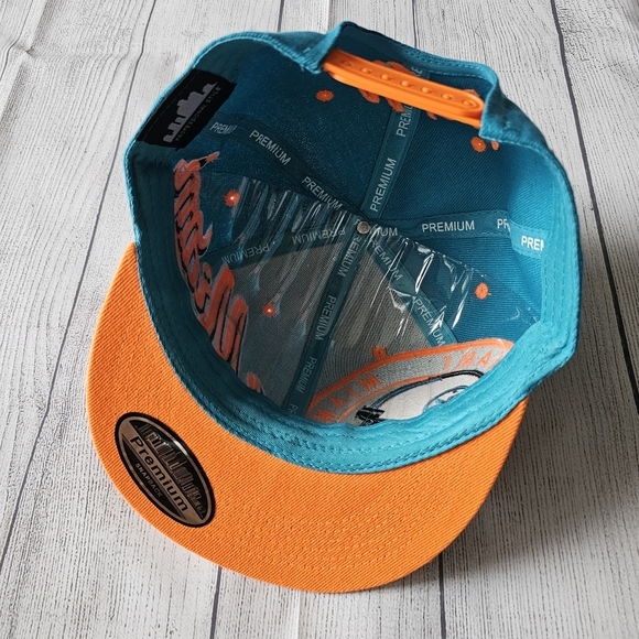 Teal and Orange Miami Snapback Football Cap - Picture 9 of 9